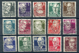 DDR / E. GERMANY 1952-53 Personalities Definitive Used.  Michel  327-41 - Used Stamps