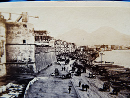 Photo CDV G. Sommer, Naples -  Napoli, Via Marina E Torri Del Castello Del Carmine, Circa 1873 L595A - Oud (voor 1900)