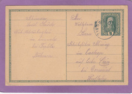 POSTKARTE AUS ZINNWALD,BÖHMEN (CINOVEC,TSCHECHIEN) ,NACH CASTROP DEI DORTMUND,1917. - Cartas