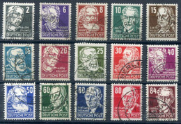 DDR / E. GERMANY 1952-53 Personalities Definitive Used.  Michel  327-41 - Usados