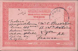 Turquie CP Entier Postal 20 Pa Rose Oblitération CAD Tokat 24 5 1911 Pour Lyon - 1837-1914 Smirne