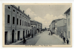 Cartolina Novi Di Modena Via Nazario Sauro 1936 Viaggiata - Modena