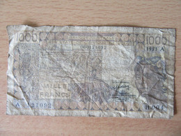 Afrique De L'Ouest - Billet 1000 Francs 1981 A - H.004 - A 121092 - West-Afrikaanse Staten