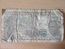 Afrique De L'Ouest - Billet 1000 Francs 1981 A - A.005 - A 119506 - Stati Dell'Africa Occidentale