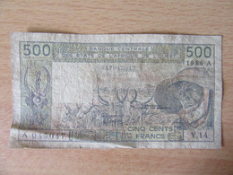 Afrique De L'Ouest - Billet 500 Francs 1986 A - Y.14 - A 045047 - West African States