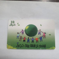 Plastine-(PS-PAL-0011A)-Green Enivironment-(497)-(3/2000)(10₪)(0045-003156)-used Card+1card Prepiad Free - Palestina