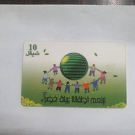 Plastine-(PS-PAL-0011B)-Green Enivironment-(501)-(3/2000)(10₪)(0045-129094)-used Card+1card Prepiad Free - Palestina
