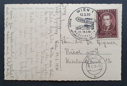 Österreich 1950, Postkarte Mi 942, Sonderstempel "Wiener Messe" WIEN Gelaufen WELS - 1945-60 Storia Postale