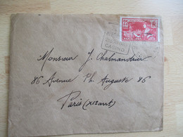 Timbre Jeux Olympiques Olympics Games 25 Rouge Seul Sur Lettre - 1921-1960: Periodo Moderno