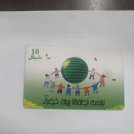 Plastine-(PS-PAL-0011O)-Green Enivironment-(527)-(2/2004)(10₪)(0004-563892)-used Card+1card Prepiad Free - Palestina