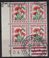 FR/TAX 59 - FRANCE N° 95 Bloc De 4 BDF Numéroté - 1960-.... Oblitérés