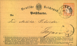 1872, 1/2 Groschen Kleiner Brustschild Orange Auf Karte Ab BERLIN P.E. No. 25 - Cartas & Documentos