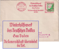 DR - Karlsruhe 1936 "000" AFS "WHW Gau Baden" Drucksachenbrief M. 5 Pfg. Adler - Marcofilie - EMA (Print Machine)
