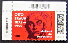 Bund/BRD Januar 2022 Sondermarke  "150. Geburtstag Otto Braun" MiNr 3660 Eckrand, Gesteempelt - Used Stamps