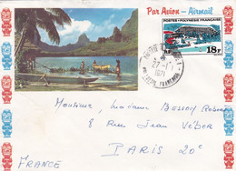 Polynésie  : Maeva Sur Lettre Illustrée De Papeete Pour Paris - Covers & Documents