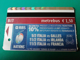 Biglietto Ticket Metrebus Roma Campionato Rugby 6 Nazioni - Europa