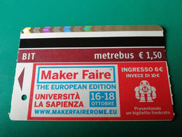 Biglietto Ticket Metrebus Roma Mostra Maker Faire - Europa