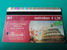 Biglietto Ticket Metrebus Roma Pubblicità Ferrarelle Colosseo - Europe