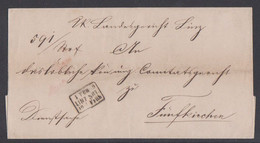 Österreich 1896 Brief Vom Landesgericht Linz Nach Fünfkirchen/Pecs Ungarn - Stamped Stationery