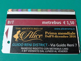 Biglietto Ticket Metrebus Roma Teatro The Adventures Of Alice - Europe