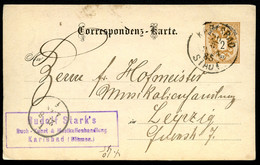 ÖSTERREICH Postkarte P43 Karlsbad Karlovy Vary - Leipzig 1885 - Cartes Postales