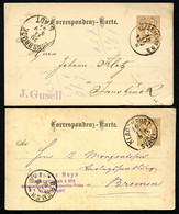 ÖSTERREICH 2 Postkarten P43 Klagenfurt - Innsbruck+Bremen 1883-88 - Postkarten