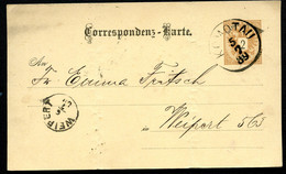 ÖSTERREICH Postkarte P43 Komotau Chomutov - Weipert Vejprty 1889 - Cartes Postales