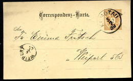 ÖSTERREICH Postkarte P43 Komotau Chomutov - Weipert Vejprty 1889 - Postkarten