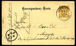 ÖSTERREICH Postkarte P43 Leitmeritz Litoměřice - Leipzig 1887 - Cartes Postales