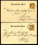 ÖSTERREICH 2 Postkarten P43 Preßnitz Přísečnice - Zschopau+Limbach 1884-87 - Cartes Postales