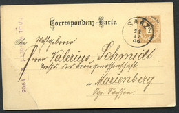 ÖSTERREICH Postkarte P43 Saaz Žatec - Marienberg 1886 - Cartes Postales