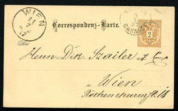 ÖSTERREICH Postkarte P43 Villach - Wien 1887 - Cartes Postales