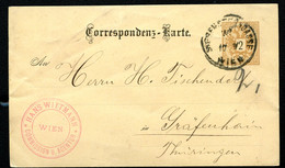 ÖSTERREICH Postkarte P43 Wien Siebensterngasse - Gräfenhain Ohrdruf 1886 - Briefkaarten
