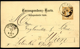 ÖSTERREICH Postkarte P44a Chrudim - Wien 1886 - Postkarten