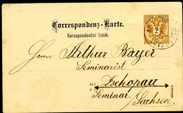 ÖSTERREICH Postkarte P44a Josefstadt Josefov - Zschopau 1886 - Postkarten