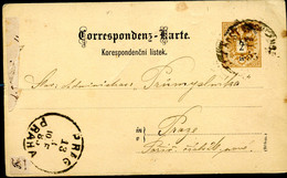 ÖSTERREICH Postkarte P44a Friedland Frýdlant - Prag 1885 - Briefkaarten