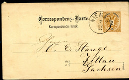 ÖSTERREICH Postkarte P44a Niemes Mimoň - Zittau 1884 - Briefkaarten