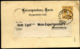 ÖSTERREICH Postkarte P44a Reichenberg Liberec - Werschetz Vršac SERBIEN 1886 - Cartes Postales