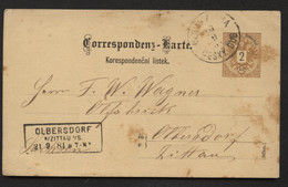 Postkarte P44b BÖHMISCH AICHA Český Dub - Olbersdorf 1884 - Briefkaarten