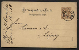 Postkarte P44b TEPLITZ Teplice - Leipzig 1884 - Briefkaarten