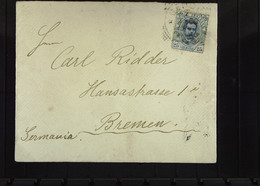 Italien: Brief Mit 25 Centesimi Aus Genua Nach Deutschl.-Bremen. Rs. Viol. Stpl: Lisyd Hotel GERMANIA Deutsche Bierhalle - Postage Due