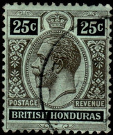 British Honduras 1917 KGV Mult Crown CA  25c Black On Green Olive Back   Cds Used - Honduras Británica (...-1970)
