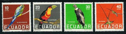 ECUADOR 1958 - AVES PAJAROS - YVERT 632-635* - Ecuador