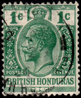 British Honduras 1921 KGV Mult Script CA  1c Green  Cds Used - Honduras Britannico (...-1970)
