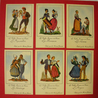 Lot De 38 Cartes Publicitaires De Jean Droit Couples Les Vieilles Provinces De France  éditeur Farines Jammet Dos Scanné - Droit