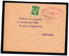 FRANCE.1940."HOPITAL AUXILIAIRE DE L'HERMITAGE- MONTMORENCY" (SEINE ET OISE). "A.D.F.). - Red Cross