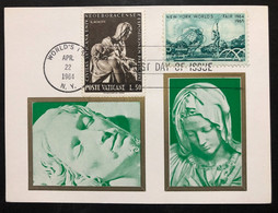 105, UNITED STATES & VATICAN , Stamped Paper Card, « Sculpture », « PIETÀ »,1964 - Sheets