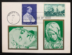 105, UNITED STATES & VATICAN , Stamped Paper Card, « Sculpture », « PIETÀ »,1964 - Volledige Vellen