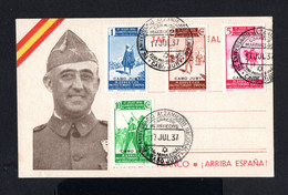 S4357-SPANISH MOROCCO.MILITARY PROPAGANDA CIVIL WAR PATRIOTIC POSTCARD CABO JUBY.1937 WWII.Gral FRANCO.carte Postale. - Cape Juby