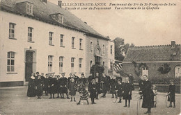 ELLIGNIES SAINTE ANNE - Façade Et Cour Du Pensionnat, Vue Extérieure De La Chapelle - Carte Circulé En 1909 - Beloeil